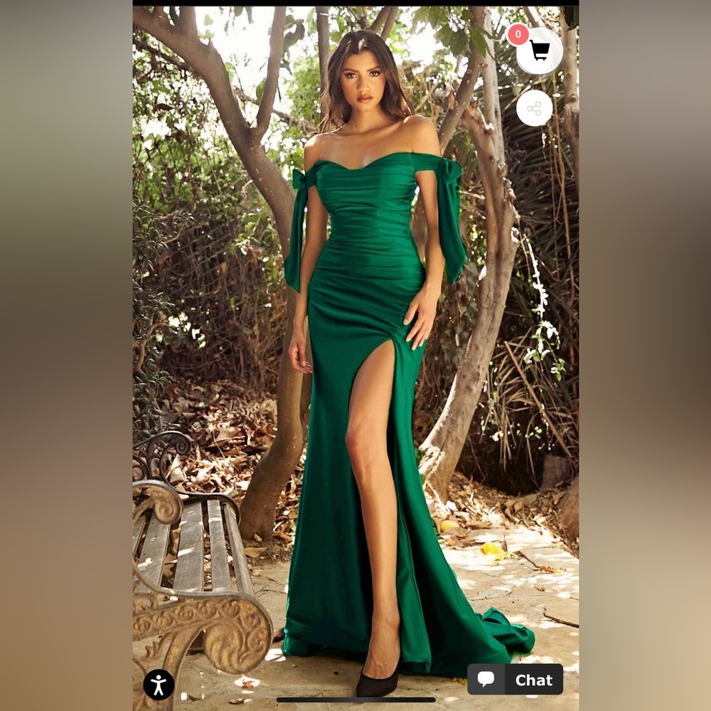 Emerald green long evening gown by Cinderella Devine